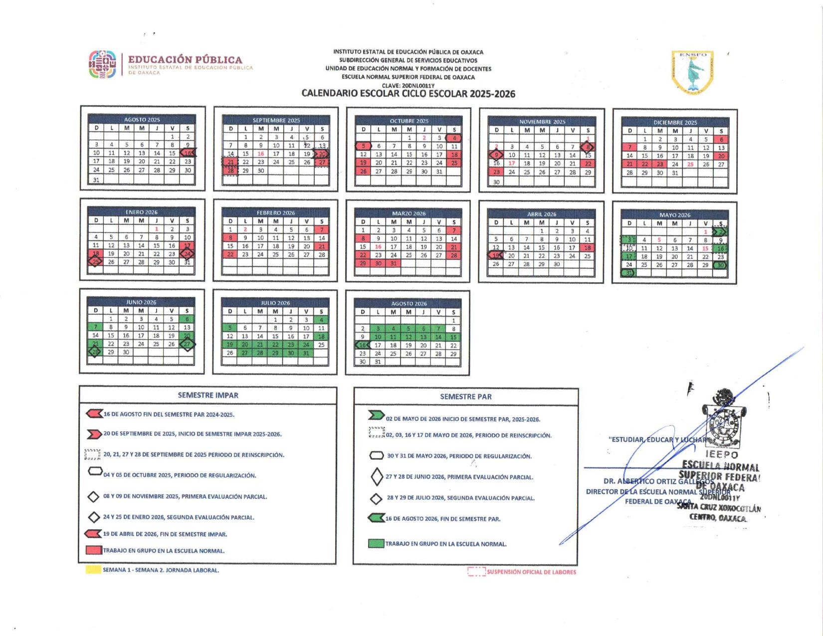 CALENDARIO ESCOLAR